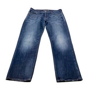 Men's Express Blake Denim Jeans Loose Fit Straight Dark Wash